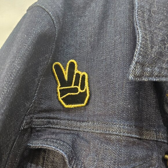 Eileen Fisher Denim Women's Jacket Dark Button Up JC Patch Size XL - Picture 4 of 12